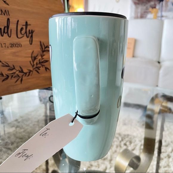NWT Sheffield Home Beautiful Queen Bee Mint Green Tall Travel Coffee Mug w/ Lid - Picture 3 of 14